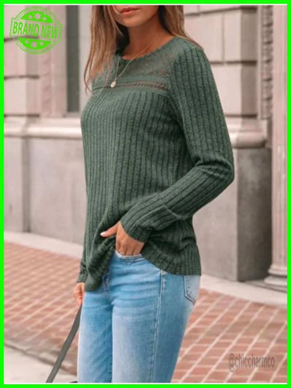 Lace Long Sleeve Sweater Tunic Blouse Lightweight Knit Pullover Fall Top